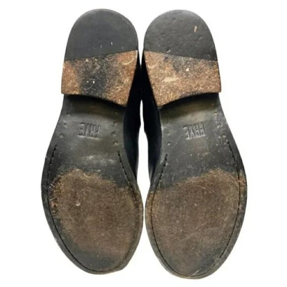 Frye Melissa Stud Knee High Rear Zip Black Leather Riding Boots - Size 6 - Picture 7 of 10